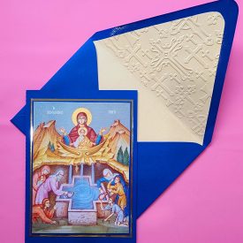 Greek Orthodox feast of the life giving fountain icon handmade card and lined envelope