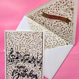 Happy Birthday handmade card, lined envelope