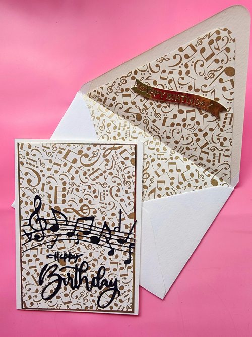 Happy Birthday handmade card, lined envelope