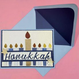 Hanukkah handmade card and lined envelope