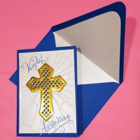 Kali Anastasi, Greek Easter handmade card with lined envelope