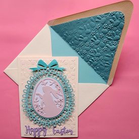 Easter card with lined embossed envelope