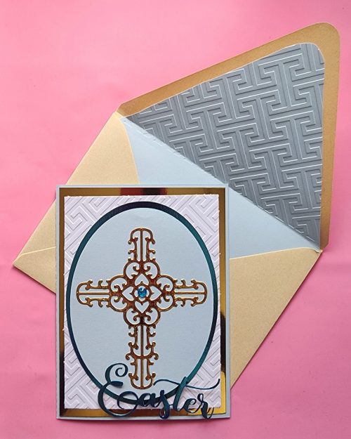 Greek Easter handmade card with lined envelope