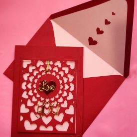 Love card with lined envelope.