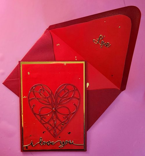 I love you card with lined envelope.