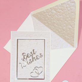 Best Wishes handmade card with handmade envelope