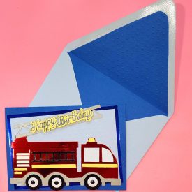 Happy Birthday card, lined envelope
