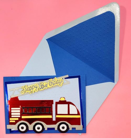 Happy Birthday card, lined envelope