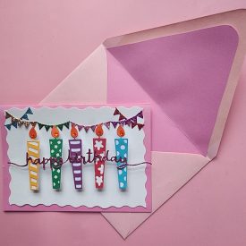 Handmade birthday card with handmade envelope