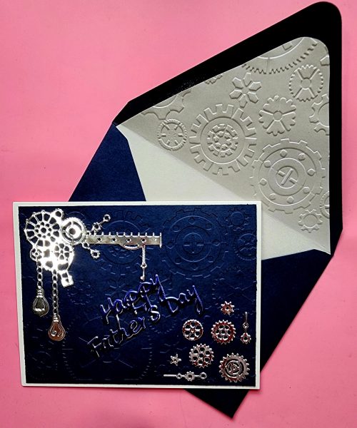 Father's day card with lined embossed envelope