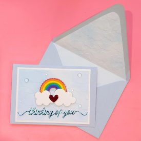 Thinking of you card, lined envelope