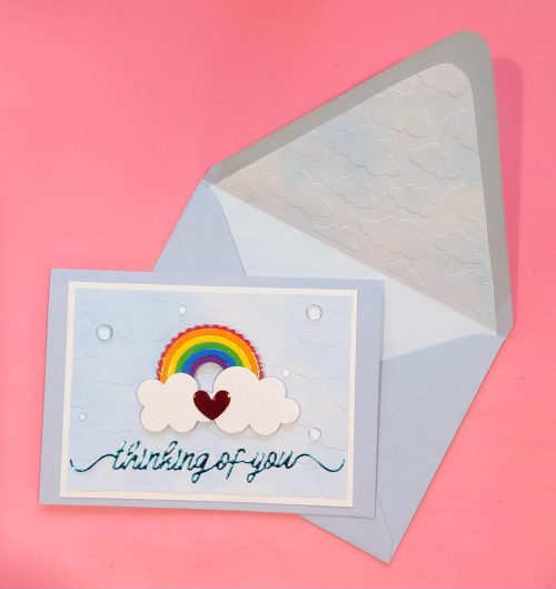 Thinking of you card, lined envelope