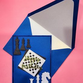 Handmade birthday card with lined envelope