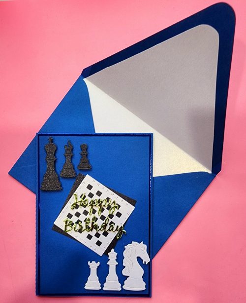 Handmade birthday card with lined envelope