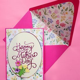 Mother's day card with lined envelope